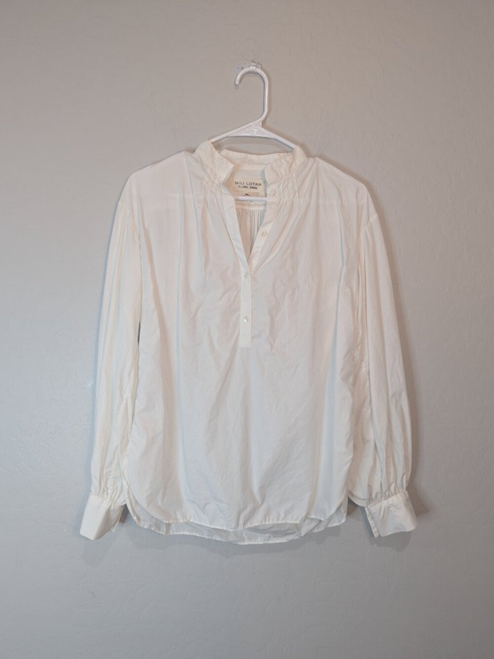 Nili Lotan Neville Blouse 100% Cotton Poplin - Size XS